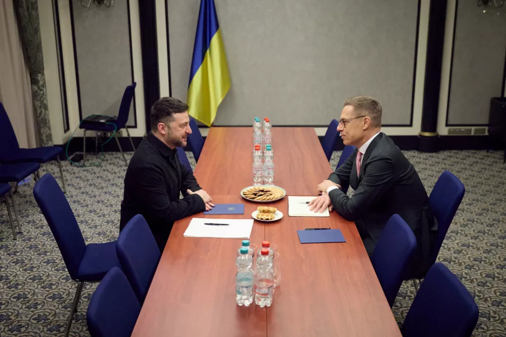 Ukraine's President Volodymyr Zelenskiy meets with Finnish President Alexander Stubb, amid Russia's attack on Ukraine, in Berlin, Germany, December 15, 2025. Ukrainian Presidential Press Service/Handout via REUTERS ATTENTION EDITORS - THIS IMAGE HAS BEEN SUPPLIED BY A THIRD PARTY.