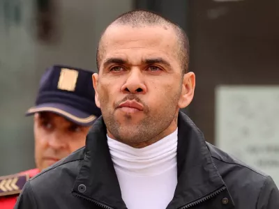 FILE PHOTO: Soccer Football - Dani Alves Release From Prison - Brians 2 Prison, Barcelona, Spain - March 25, 2024 Brazilian soccer player Dani Alves leaves the Brians 2 prison on bail while he appeals his rape conviction REUTERS/Nacho Doce/File Photo