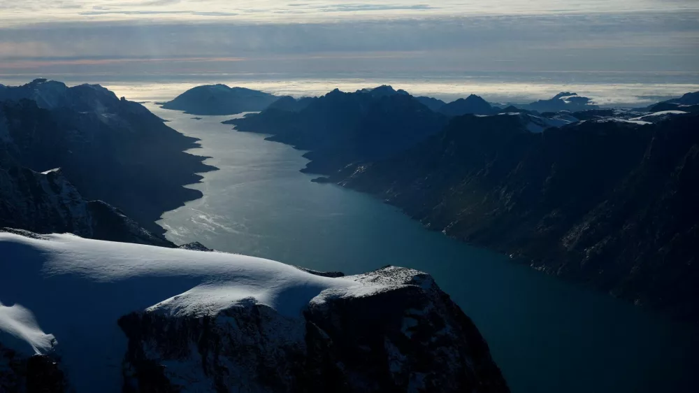 FILE PHOTO: An aerial view shows a fjord in western Greenland, September 16, 2025. REUTERS/Guglielmo Mangiapane/File Photo