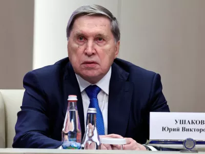 Russian Presidential foreign policy adviser Yuri Ushakov attends a Kyrgyzstan-Russia talk at the Administrative complex Yntymak-Manas Ordo, in Bishkek, Kyrgyzstan, on Wednesday, Nov. 26, 2025. (Alexander Kazakov, Sputnik, Kremlin Pool Photo via AP)