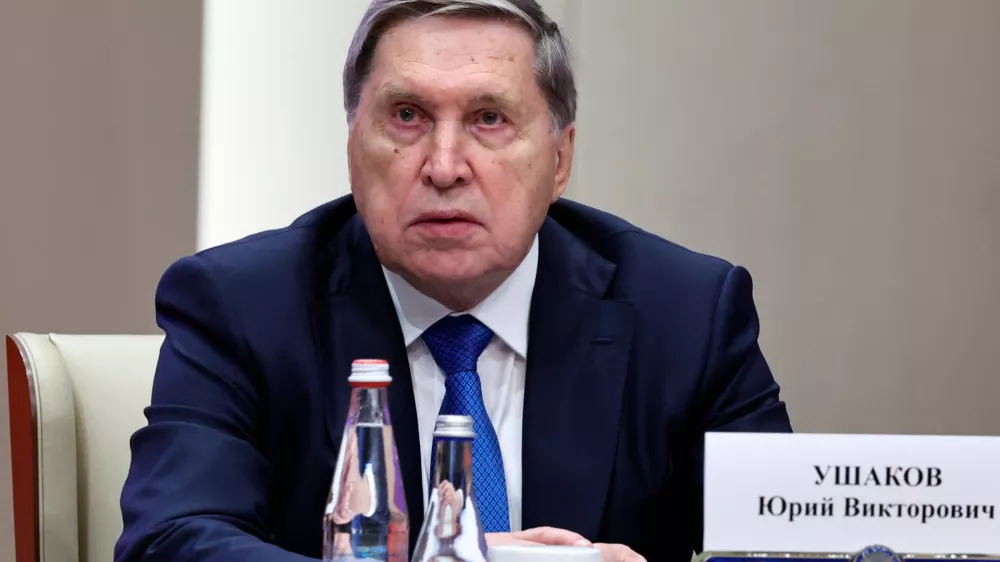 Russian Presidential foreign policy adviser Yuri Ushakov attends a Kyrgyzstan-Russia talk at the Administrative complex Yntymak-Manas Ordo, in Bishkek, Kyrgyzstan, on Wednesday, Nov. 26, 2025. (Alexander Kazakov, Sputnik, Kremlin Pool Photo via AP)