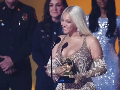 Beyonce receives Album of the Year award for "Cowboy Carter" during the 67th Annual Grammy Awards in Los Angeles, California, U.S., February 2, 2025. REUTERS/Mario Anzuoni
