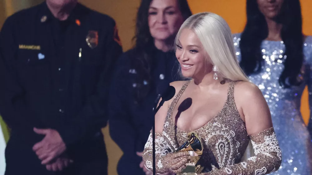 Beyonce receives Album of the Year award for "Cowboy Carter" during the 67th Annual Grammy Awards in Los Angeles, California, U.S., February 2, 2025. REUTERS/Mario Anzuoni