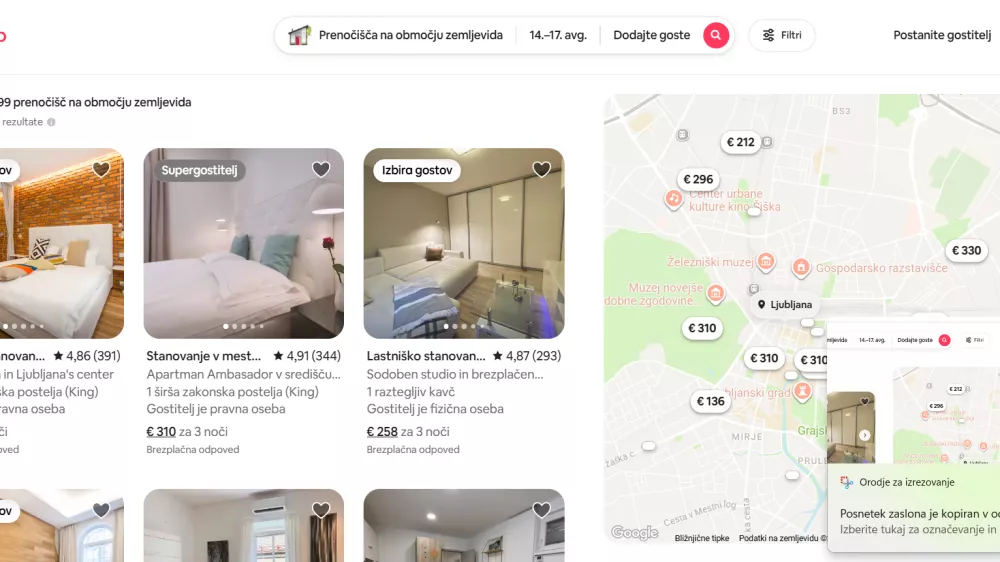 airbnb, stanovanja. Ljubljana