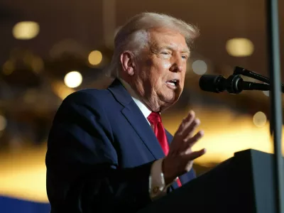 President Donald Trump delivers remarks on the economy at the Mount Airy Casino Resort in Mount Pocono, Penn., on Tuesday, Dec. 9, 2025. The speech was expected to be the first of a series of speeches that the White House hopes will address American concerns about affordability, a problem he dismissed a week ago as "the greatest con job" designed by Democrats.,Image: 1058040450, License: Rights-managed, Restrictions:, Model Release: no