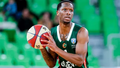 Umoja Gibson in action during AdmiralBet ABA League 2025/2026 basketball match between Cedevita Olimpija (SLO) and Spartak Office Shoes (SRB) in SRC Stozice, Ljubljana, Slovenia on January 3, 2026