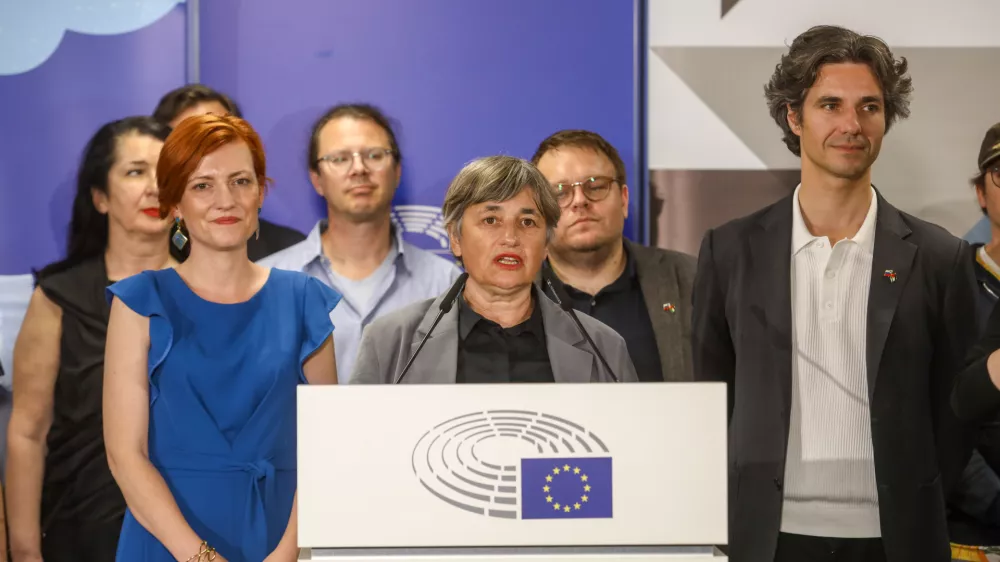 Levica - Asta Vrečko, Nata&scaron;a Sukič, Luka Mesec9.6.2024 - Evropske volitve 2024 - Volitve poslancev v Evropski parlamentFOTO: Luka Cjuha