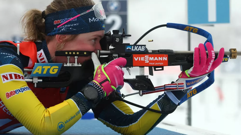 Biathlon - Biathlon World Cup - Oberhof, Germany - January 8, 2026 Sweden's Elvira Oeberg in action during the women's 7.5km sprint REUTERS/Matthew Childs