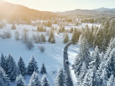 Previdno na poti. Slika je simbolična.