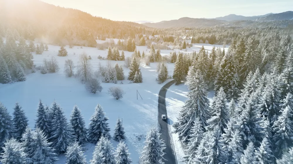 Previdno na poti. Slika je simbolična.