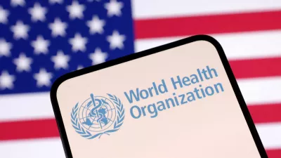 FILE PHOTO: World Health Organization (WHO) logo and U.S. flag are seen in this illustration taken April 23, 2025. REUTERS/Dado Ruvic/Illustration/File Photo