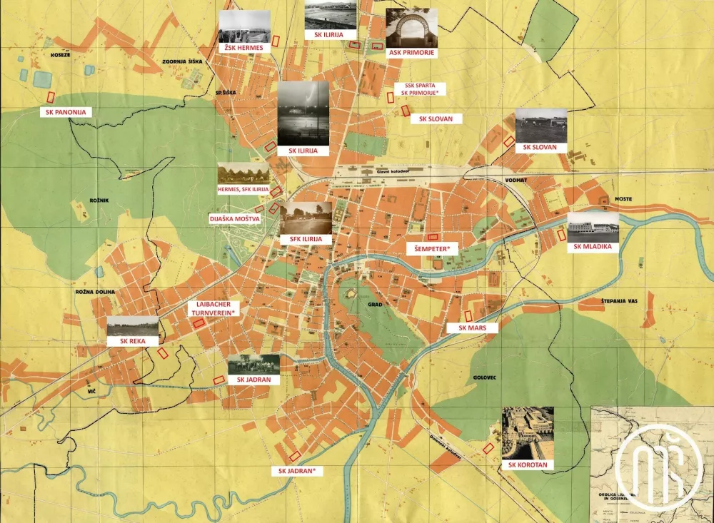 - Nogometna igri&scaron;ča v Ljubljani do leta 1945. 