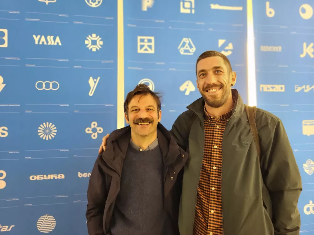 Antonio Karača in Ognjen Ranković projekt yugo logo yugo:logo / Foto: Katja Gle&scaron;čič 