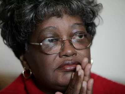 FILE - Claudette Colvin sits for a portrait, Feb. 5, 2009 in New York. (AP Photo/Julie Jacobson, File)