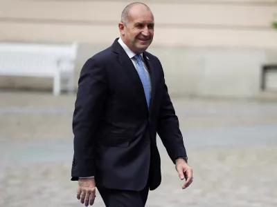 FILE PHOTO: Bulgarian President&nbsp;Rumen&nbsp;Radev arrives for the Three Seas Initiative Summit in Warsaw, Poland, April 29, 2025. REUTERS/Kacper Pempel/File Photo