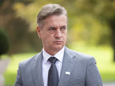 Robert Golob13.10.2025 - Uradni obisk generalnega sekretarja zveze NATOFOTO: Nik Erik Neubauer