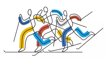 Decorative Illustration of nordic skiing competitors. Continuous line drawing design. Vector available. / Foto: Jiri Studnicky, Getty Images