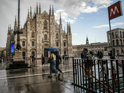 Rain and thunderstorms in Piazza Duomo Milan Milan - Italy - News Monday, 07 July, 2025Rain and Thunderstorms in Piazza Duomo Milano, Dome Square, Milan, Italy - 07 Jul 2025,Image: 1019335127, License: Rights-managed, Restrictions:, Model Release: no