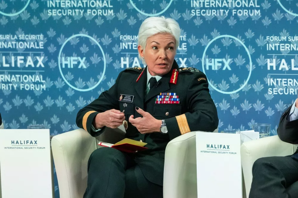 General Jennie Carignan, Chief of the Defence Staff, Canadian Armed Forces takes part in the Halifax International Security Forum on Friday, November 21, 2025.Halifax International Security Forum, Halifax, Canada - 21 Nov 2025,Image: 1053809408, License: Rights-managed, Restrictions:, Model Release: no