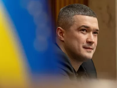 FILE PHOTO: Newly appointed Defence Minister Mykhailo Fedorov attends a session of Ukrainian parliament, amid Russia's attack on Ukraine, in Kyiv, Ukraine January 14, 2026. REUTERS/Andrii Nesterenko/File Photo