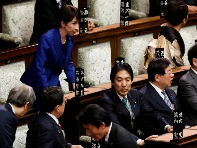 Japan's Prime Minister and ruling Liberal Democratic Party (LDP) leader, Sanae Takaichi, looks on ahead of the dissolution of the lower house of parliament in Tokyo, Japan, January 23, 2026. REUTERS/Kim Kyung-Hoon