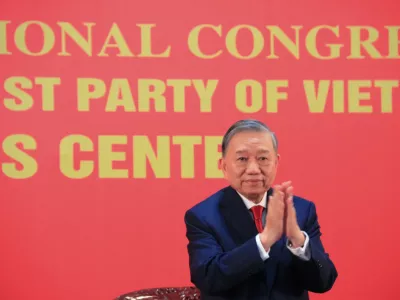 23 January 2026, Vietnam, Hanoi: To Lam, General Secretary of the Communist Party of Vietnam (CPV), holds a press conference to announce the results of the party's National Congress, which took place in Hanoi from January 19 to 23. Photo: Bac Pham/dpa