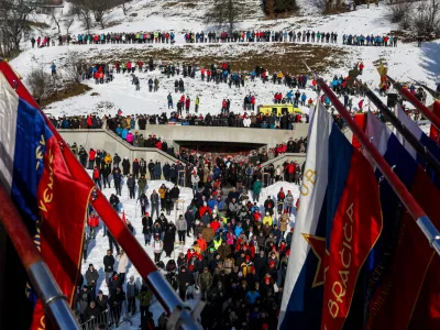 - praporji,- 11.01.2025. - 69. spominska slovesnost ob 84. obletnici dražgo&scaron;ke bitke, Dražgo&scaron;e 2026.//FOTO: Bojan Velikonja
