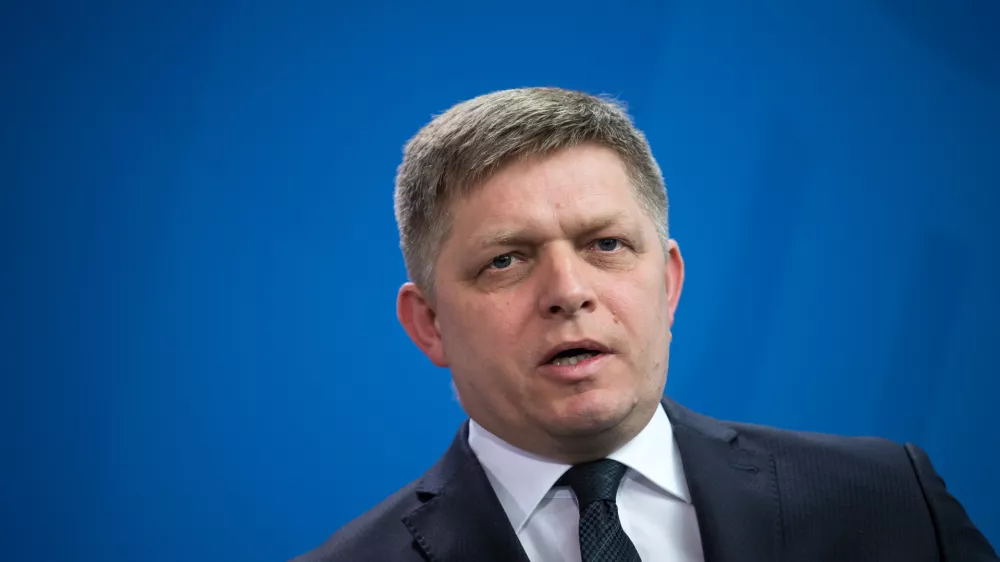 FILED - 03 April 2017, Berlin: Slovak Prime Minister Robert Fico speaks during a press conference in Berlin. Photo: Bernd von Jutrczenka/dpa