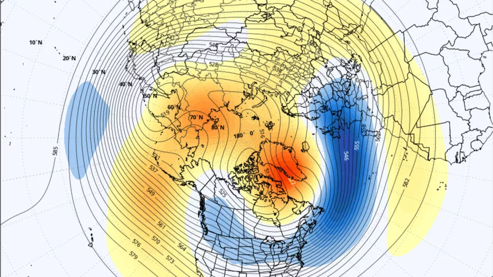 Pogled na svet s perspektive severnega pola. / Foto: Ecmwf