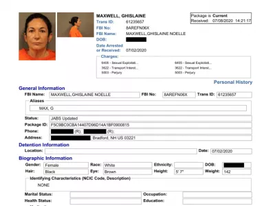 A police booking intake form for Ghislaine Maxwell is shown in this image released by the Department of Justice in Washington, D.C., U.S., on January 30, 2026 as part of a new trove of documents from its investigations into the late financier and convicted sex offender Jeffrey Epstein. U.S. Justice Department/Handout via REUTERS  THIS IMAGE HAS BEEN SUPPLIED BY A THIRD PARTY. / Foto: U.s. Justice Department