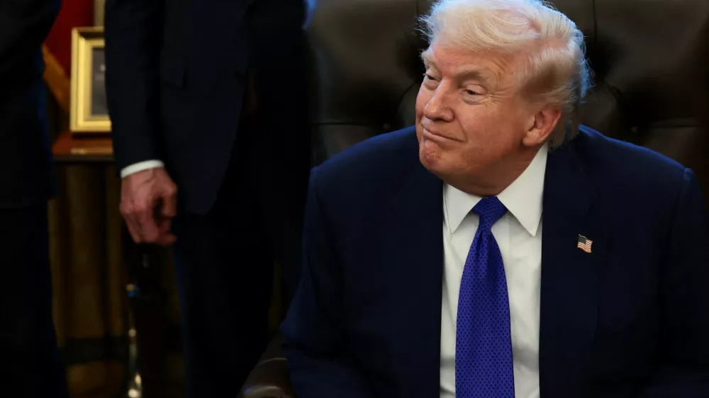 U.S. President Donald Trump speaks on the day he announced the creation of a critical mineral reserve, in the Oval Office at the White House, February 2, 2026. REUTERS/Evelyn Hockstein