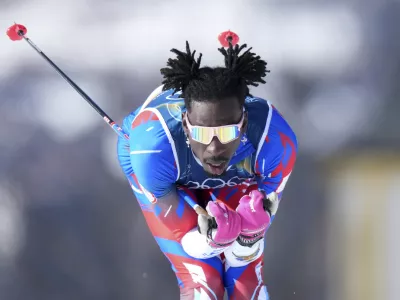 Italija, Tesero.Zimske olimpijske igre 2026.Tek na smuceh, skiatlon, moski.Haitski smucar Stevenson Savart.