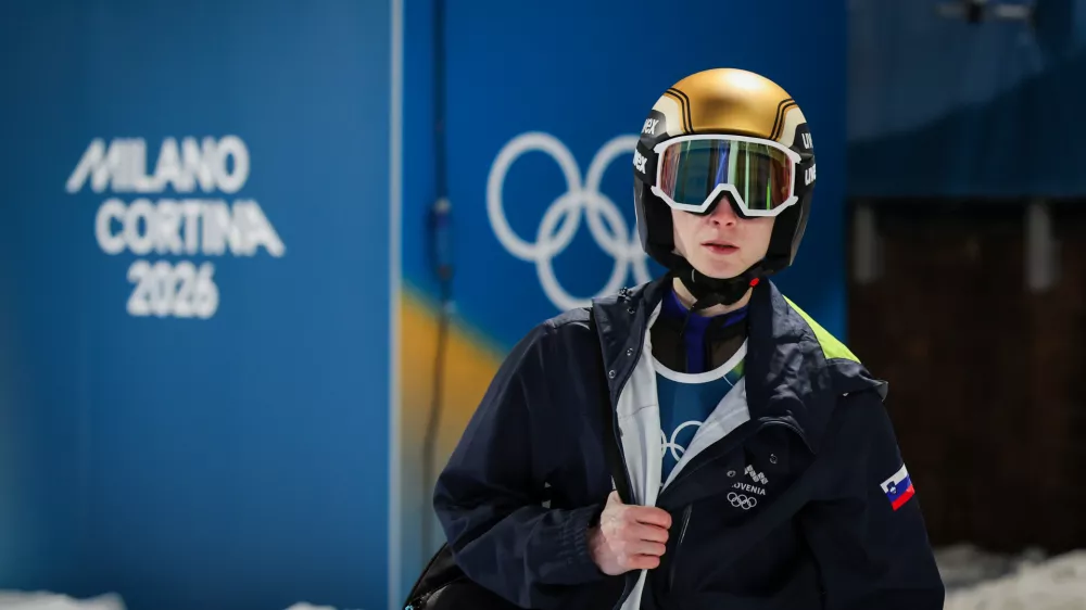 Italija, Predazzu.Zimske olimpijske igre 2026.Trening slovenskih smucarskih skakalcev.Smucarska skakalka Nika Prevc.