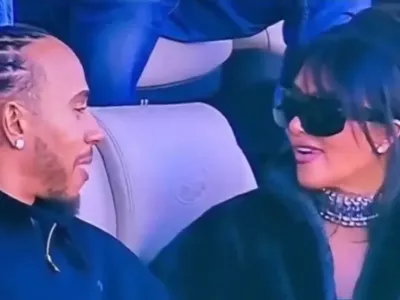 Lewis Hamilton in Kim Kardashian med obiskom super bowla. F instagram