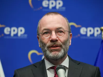 Ljubljana, Hotel InterContinental.Novinarska konferenca v okviru srecanja vodstva politicne skupine Evropske ljudske stranke (EPP) v Ljubljani.Predsednik EPP Manfred Weber.