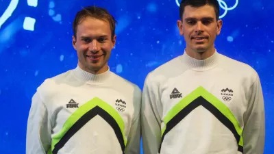  - Reprezentanca Nordijska kombinacija,- Vid Vrhovnik,- Gašper Brecl,- 27.01.2026. - Novinarska konferenca Olimpijskega komiteja Slovenije z uradno predstavitvijo reprezentance za nastop na olimpijskih igrah 2026 v Italiji.//FOTO: Bojan Velikonja