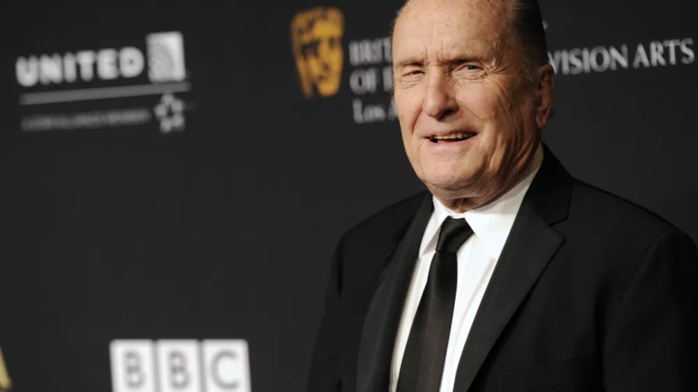FILE - Robert Duvall arrives at the BAFTA Los Angeles Britannia Awards in Beverly Hills, Calif., on Oct. 30, 2014. (Photo by Chris Pizzello/Invision/AP, File)