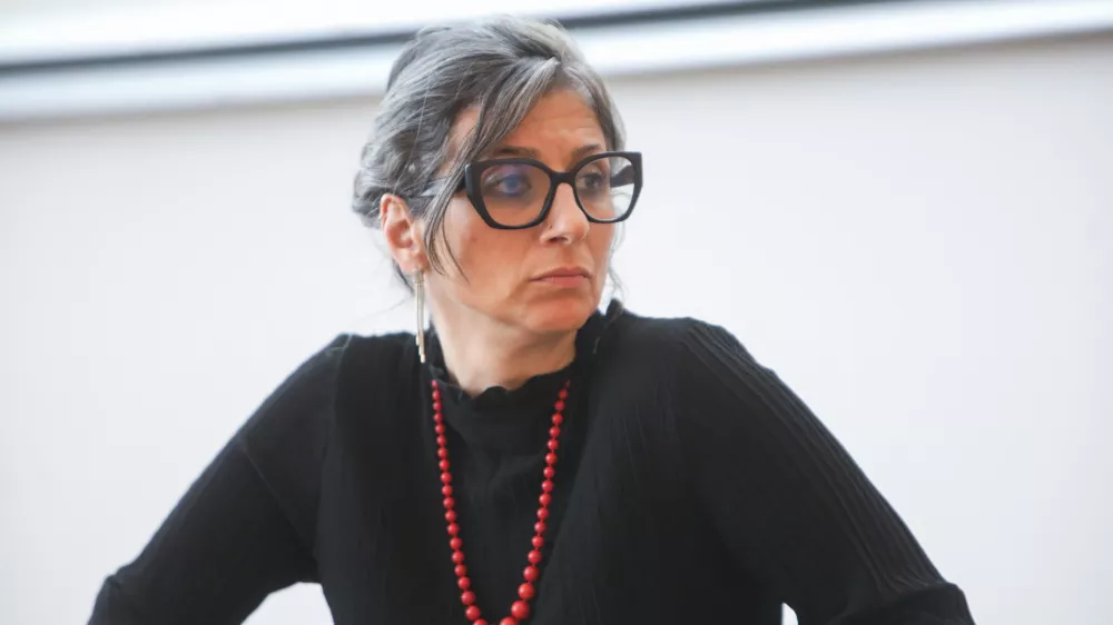 - 09.07.2025. - Posebna poročevalka ZN za okupirana palestinska ozemlja Francesca Albanese na strokovnem posvetu na Pravni fakulteti v Ljubljani.//FOTO: Bojan Velikonja