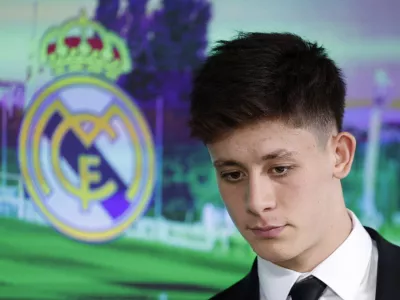 Soccer Football - Real Madrid unveil Arda Guler - Ciudad Real Madrid, Valdebebas, Madrid, Spain - July 7, 2023 Real Madrid's new signing Arda Guler during his unveiling REUTERS/Juan Medina