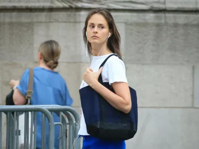 EXCLUSIVE: Jeffrey Epstein's last girlfriend, Karyna Shuliak is seen walking the streets of New York City. Shuliak, the last person outside prison to speak to him before his death, walked down 5th Avenue whilst plugged into her headphones and wearing a comfy casual jogging outfit. Shuliak was first identified in March 2020 as the woman the disgraced financier had last talked to on the phone from behind bars, the day before he was found hanged in his cell on August 10, 2019. But prison records have revealed that 11 days earlier, on July 30, she also went to see the late pedophile at the grim Metropolitan Correctional Center in Manhattan while he was awaiting trial on sex trafficking charges. Shuliak is a native of Belarus believed to be in her thirties,.15 Jun 2023,Image: 783754932, License: Rights-managed, Restrictions: World Rights, Model Release: no, Pictured: Jeffrey Epstein's last girlfriend, Karyna Shuliak