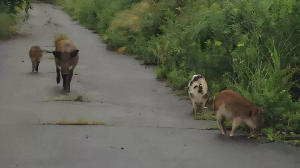 Fuku&scaron;ima hibrid pra&scaron;ič divja svinja