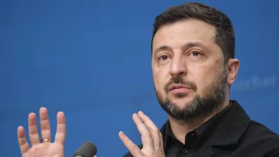 Belgija, Bruselj.Izjava za medije predsednika Ukrajine Volodimirja Zelenskega ob koncu vrha EU.