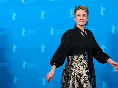 Festival Director Tricia Tuttle poses for photographers at the photo call for the film 'The Weight' during the International Film Festival, Berlinale, in Berlin, Tuesday, Feb. 17, 2026. (Photo by Scott A Garfitt/Invision/AP).