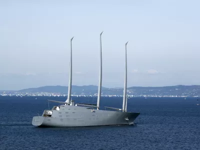 Sailing - The Barcolana, the largest sailing regatta in the world - Trieste, Italy - October 9, 2022 Sailing Yacht A, owned by Russian Andrey Igorevich Melnichenko is seen in Trieste. Italian police seized the yacht earlier this year. REUTERS/Alessandro Garofalo