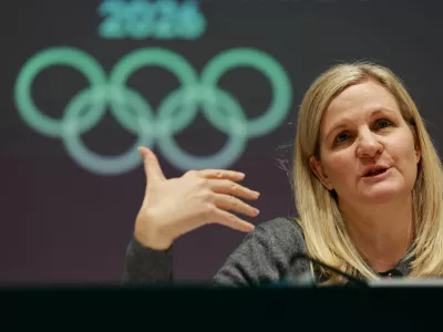Milano Cortina 2026 Winter Olympics - IOC Press Conference - Milan, Italy - February 20, 2026 IOC President Kirsty Coventry during the Press Conference REUTERS/Fabrizio Bensch