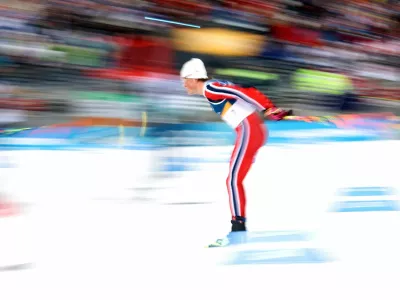Milano Cortina 2026 Olympics - Cross-Country Skiing - Men's 50km Mass Start Classic - Tesero Cross-Country Skiing Stadium, Lago, Italy - February 21, 2026. Johannes Hoesflot Klaebo of Norway in action REUTERS/Kai Pfaffenbach