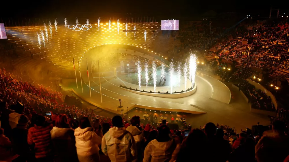 Milano Cortina 2026 Olympics - Ceremonies - Closing Ceremony - Verona Olympic Arena, Verona, Italy - February 22, 2026. Musical group Major Lazer and singers MO, Nyla and Alfa perform during the closing ceremony REUTERS/Lisi Niesner   TPX IMAGES OF THE DAY