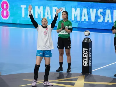 - Tamara Mavsar, slovo od rokometne kariere,- 21.02.2026. - Rokomet, Liga prvakinj, Krim OTP group Mercator - Brest.//FOTO: Bojan Velikonja
