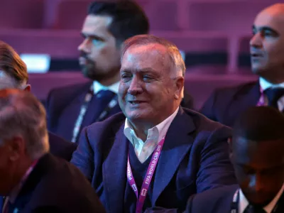 FILE PHOTO: Soccer Football - FIFA World Cup 2026 - FIFA World Cup 2026 Draw - John F. Kennedy Center for the Performing Arts, Washington, D.C., U.S. - December 5, 2025 Curacao coach Dick Advocaat inside the venue before the FIFA World Cup 2026 Draw Pool via REUTERS/Dan Mullan/File Photo