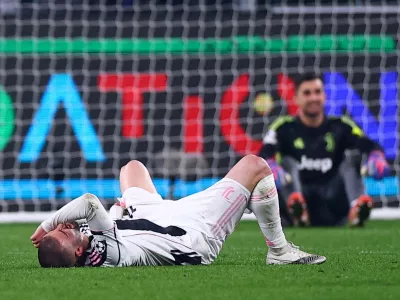 Soccer Football - UEFA Champions League - Play Off - Second Leg - Juventus v Galatasaray - Allianz Stadium, Turin, Italy - February 25, 2026 Juventus' Edon Zhegrova looks dejected after the match REUTERS/Guglielmo Mangiapane